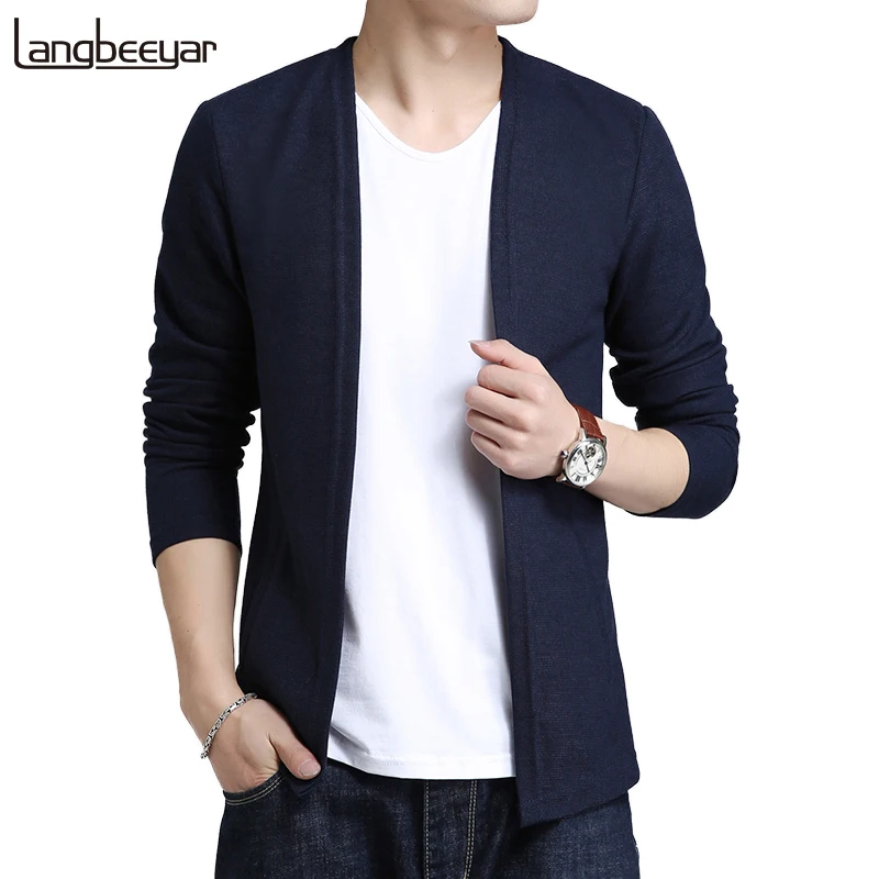 

2019 New Autumn Winter Brand Clothing Sweater Men Fashion Solid Color Slim Fit Cardigan Men Open Stitch Knitted Sweater Men