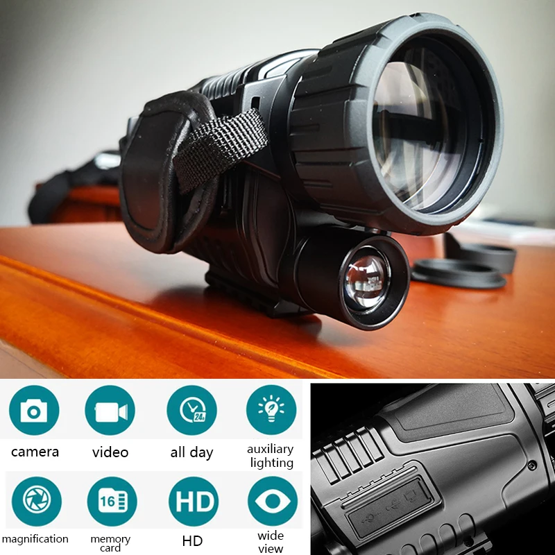 Alcance com Câmera Monocular de Visão 5×40 de Longo Âmbito Noturna Infravermelha Digital Infravermelho Caça Telescópio Embutida