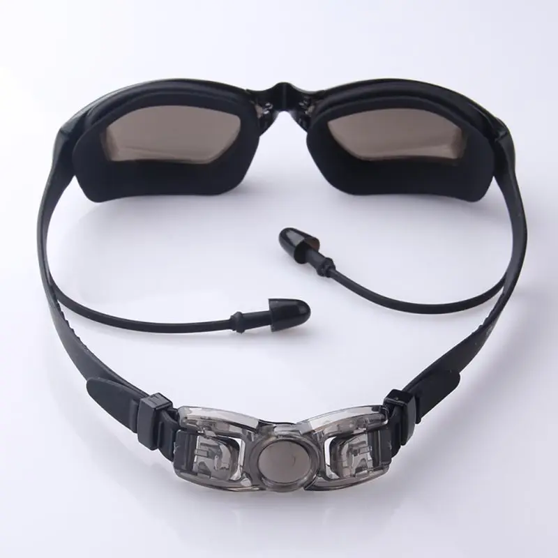 Профессиональные силиконовые водонепроницаемые противотуманные УФ очки для плавания с затычкой для ушей для мужчин и женщин обычные водные спортивные очки
