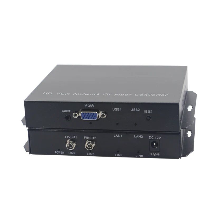 

High Quality VGA Extender Optical fiber converters with Stereo 3.5mm Audio 1080P, 2 FC optical port,SM 20Km