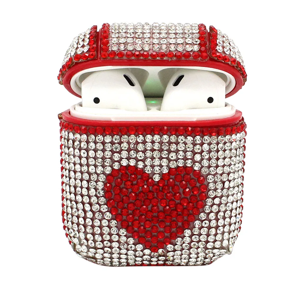 CARPRIE Bling Роскошные бриллианты heartshaped защитный чехол для airpods Drop.