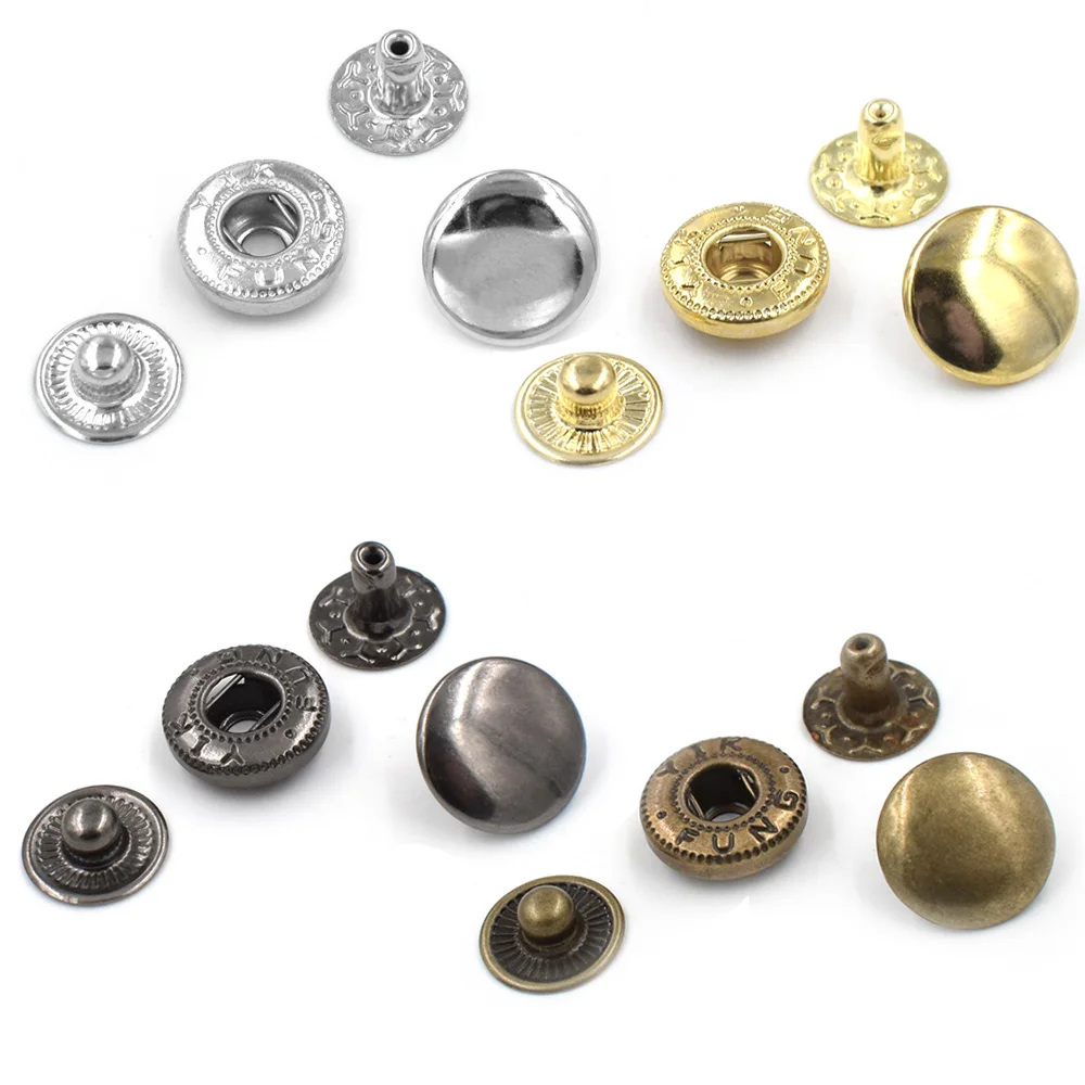 

50 sets per pack.Button.Metal snap rivet. Metal buckle combination.Clothing & Accessories. Sewing repair.Metal buttons.