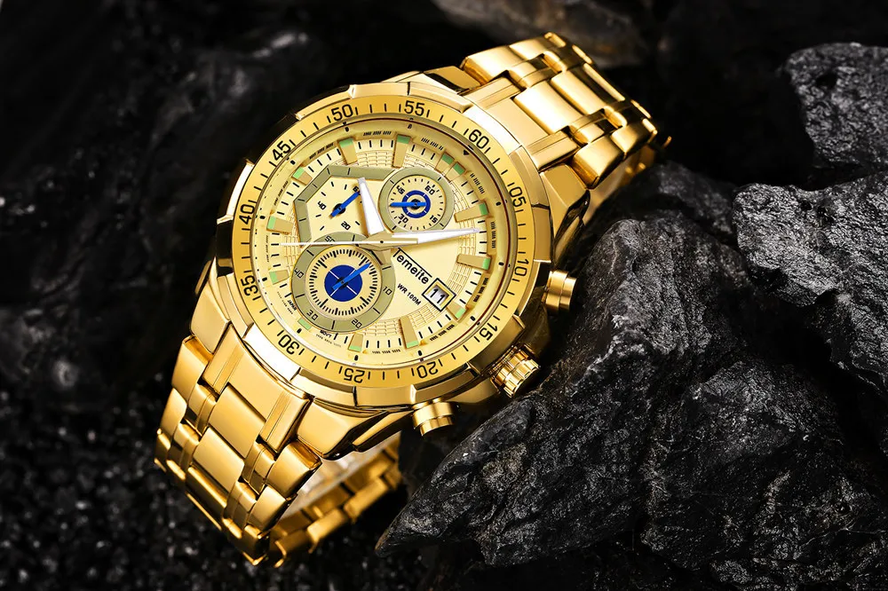 TEMEITE Top Brand Luxury Gold Big Dial Men's Quartz Watches Waterproof and shockproof Wristwatch Male Military Watch TEMEITE Top Brand Luxury Gold Big Dial Men's Quartz Watches Waterproof and shockproof Wristwatch Male Military Watch