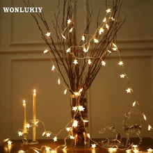 Wonlukiy 110 V 220 V светодиодный звезда гирлянды светодиодные огни для вечерние Свадебные украшения Рождественские Фея пятиконечная звезда лампы 10 м 20 м возможностью погружения на глубину до 30 м 50 м