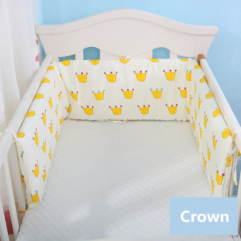 Мультяшный узор Детская кровать бампер детская кроватка бампер хлопок коврик для ребенка цельная подушка для детской кроватки бампер для кормления 180*30 см дешево - Цвет: huangguan