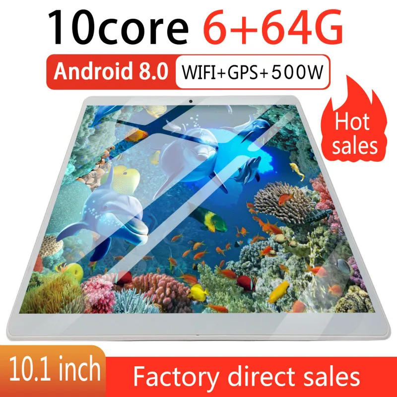  2019 new tablet 6G+64G Android 8.0 WiFi Tablet PC Dual SIM Dual Camera Rear 5.0MP IPS Bluetooth WiF