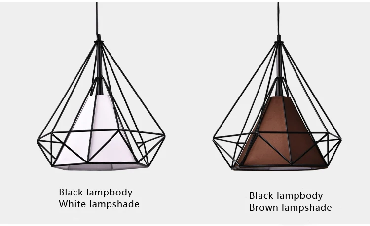 Modern Industrial Cage Metal diamond Shade Pendant Light lamp bar 12