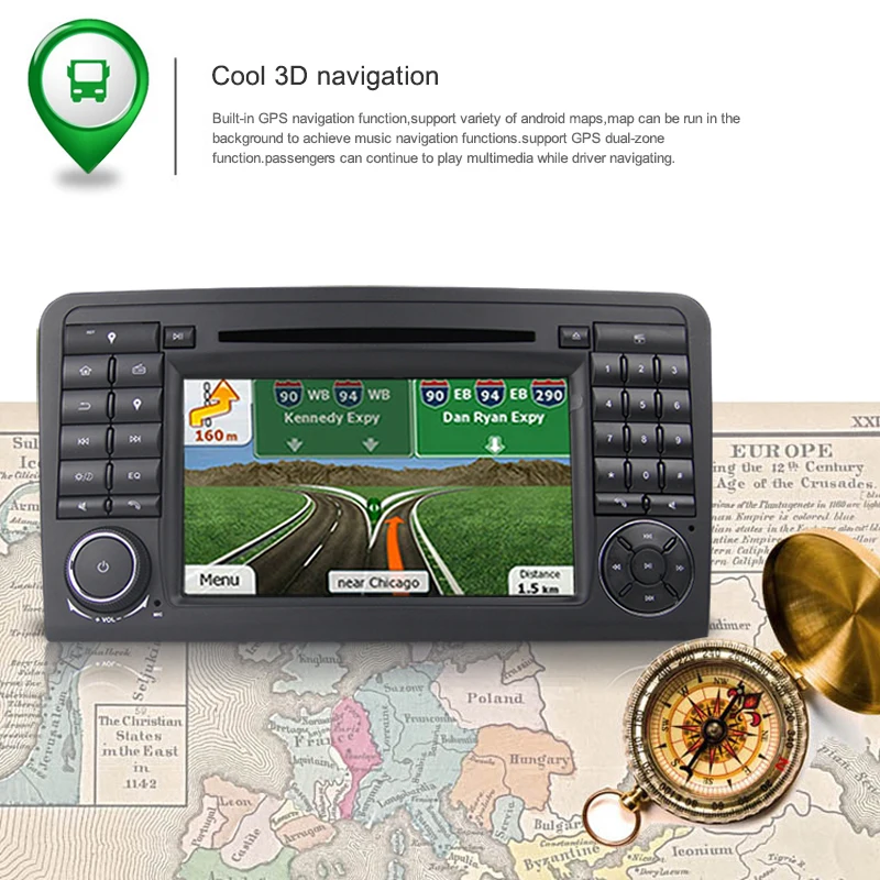 Sale Android 8.0 4G 8 CORE CAR DVD player For Mercedes Benz GL ML CLASS W164 ML350 ML500 X164 GL320 GPS Double Din stereo radio wifi 33