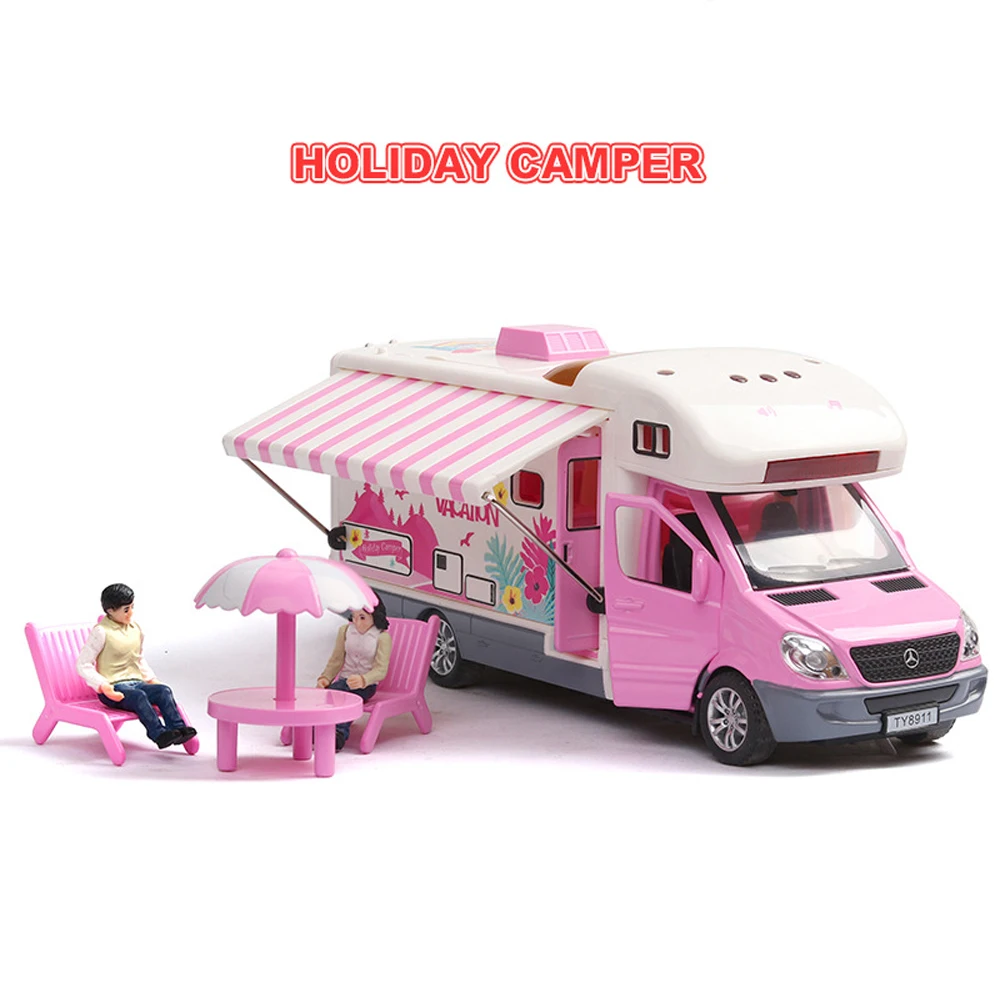

1:36 Holiday campe Musical Lighting Machine Diecasts Toy Vehicles Hot Wheel Car Model With Car Hot Wheel Doors Can Be Opened Toy