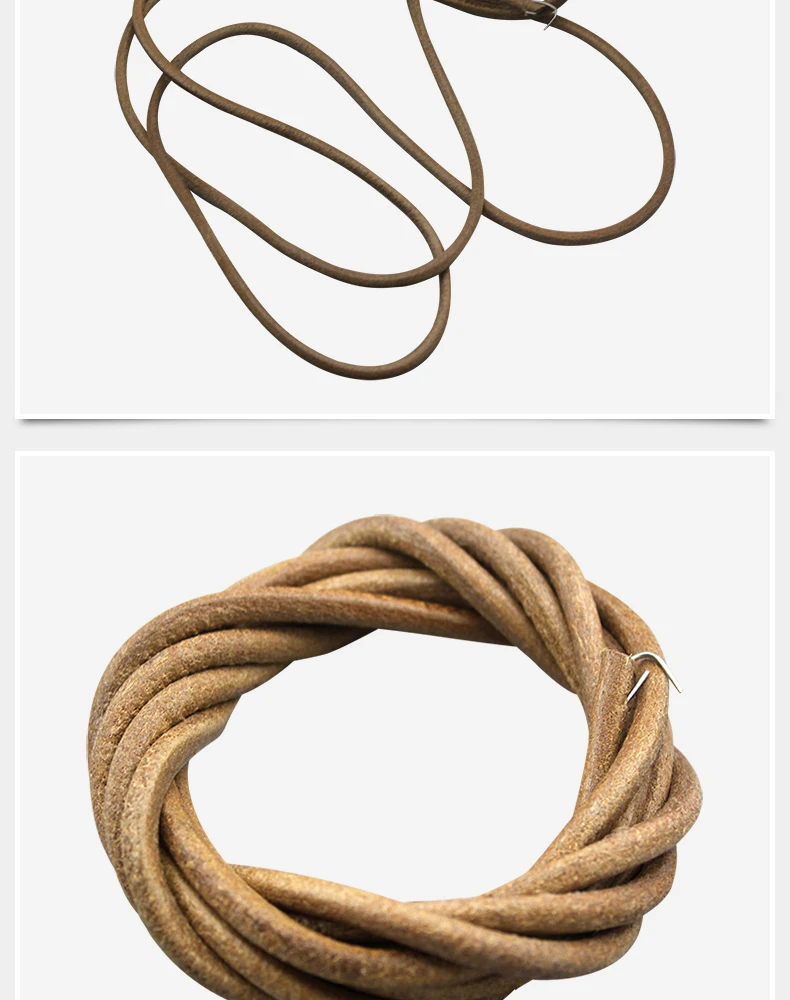 Old Sewing Machine Wheel Belt, Genuine Cow Leather,1.83M Long&Dia 5.3mm