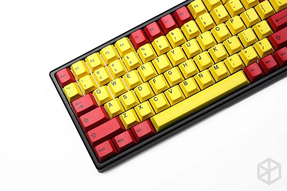 Красная желтая вишня профиль краситель Sub Keycap набор толстый PBT для клавиатуры gh60