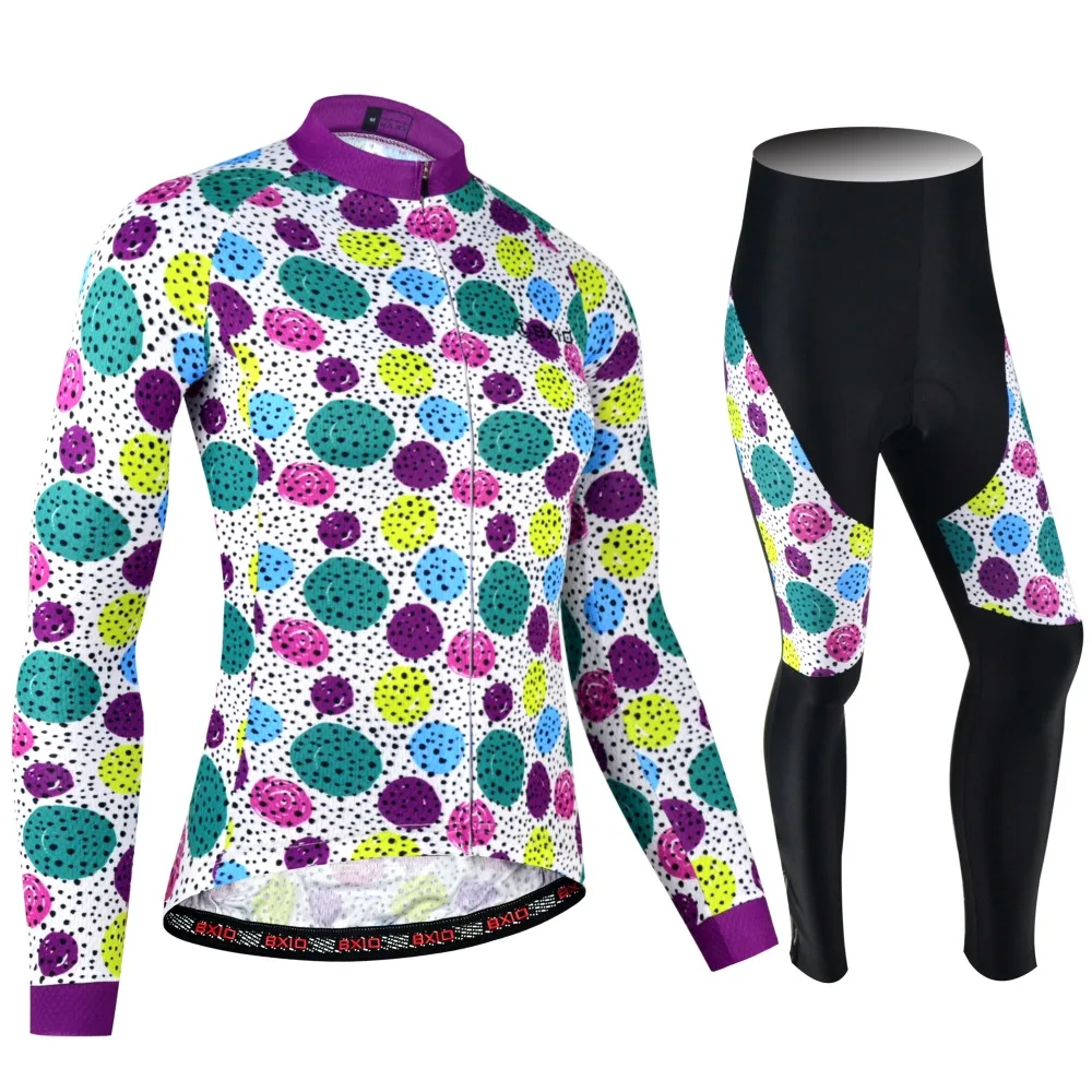 BXIO Для женщин Цветной Велосипедная форма Ropa Ciclismo Mujer зимняя одежда с длинными