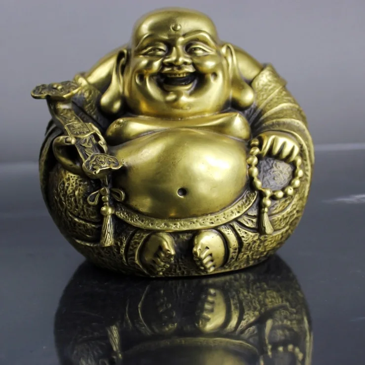 

wholesale bronze factory Copper crafts buddha car accessories decoration peace buddha maitreya