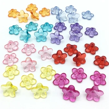 

Meideheng Flowers Shape Beads Acrylic Transparent DIY Beads For Jewelry Making Handmade Crafts Accessories 12mm 160pcs/bag