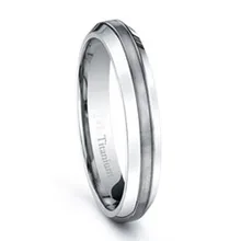 4 мм PureTitanium женское и мужское обручальное кольцо унисекс комфортное облегающее кольцо с полированными краями Brused центр здоровое кольцо Размер 4-10 Ti006RW