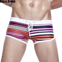RAY GRACE мужские плавки сексуальный купальник купальный костюм мужские эластичные шорты для плавания пляжный костюм для серфинга купальный костюм Боксеры Трусы