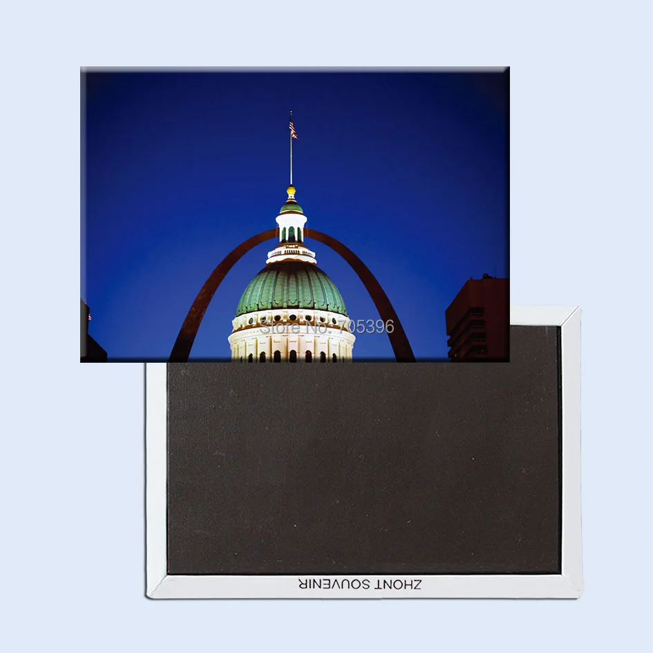 Tourist Refrigerator Magnets 78*54mm Gateway-Arch-Missouri Souvenir Fridge 20759 | Дом и сад