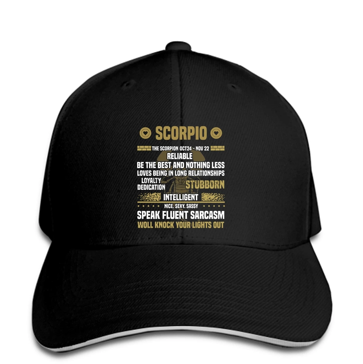 

Baseball cap Funny Men Women novelty Scorpio Scorpio Zodiac The Scorpion cool Hat Peaked cap