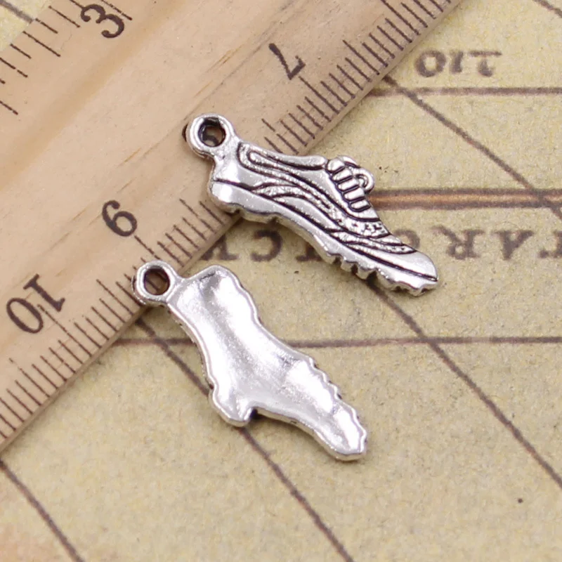 

15pcs/lot Charms gym tennis athletic shoes 24x8mm Tibetan Silver Pendants Antique Jewelry Making DIY Handmade Craft for Necklace