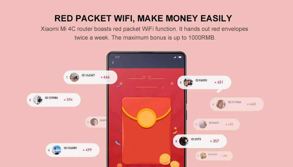 Original Xiaomi Mi 4C Wireless Router 300Mbps / Four Antennas / 2.4GHz