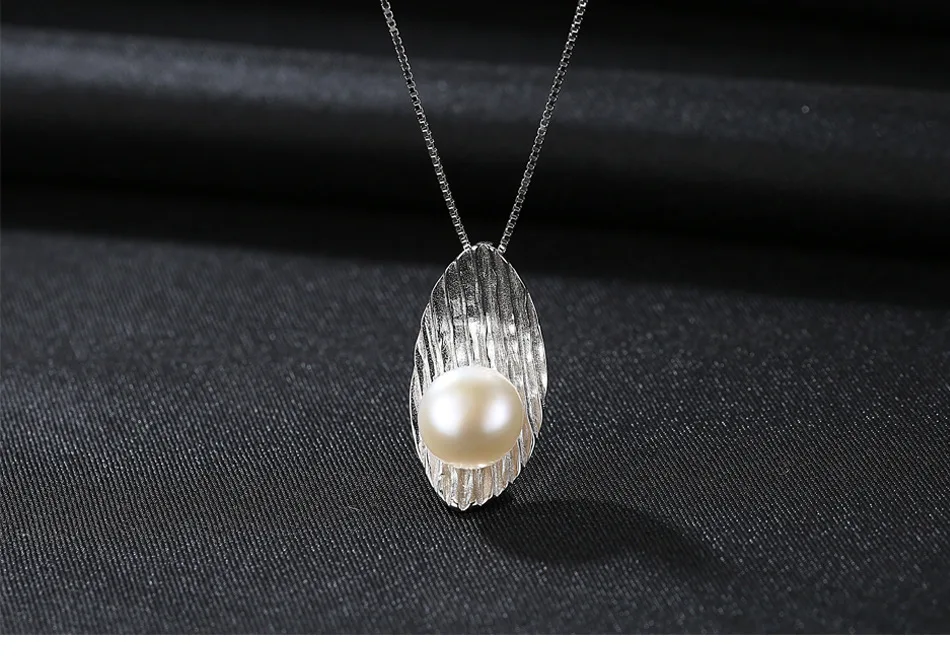 

Natural Pearl Necklace Pendant s925 sterling silver chain fashion clavicle accessories CBA04