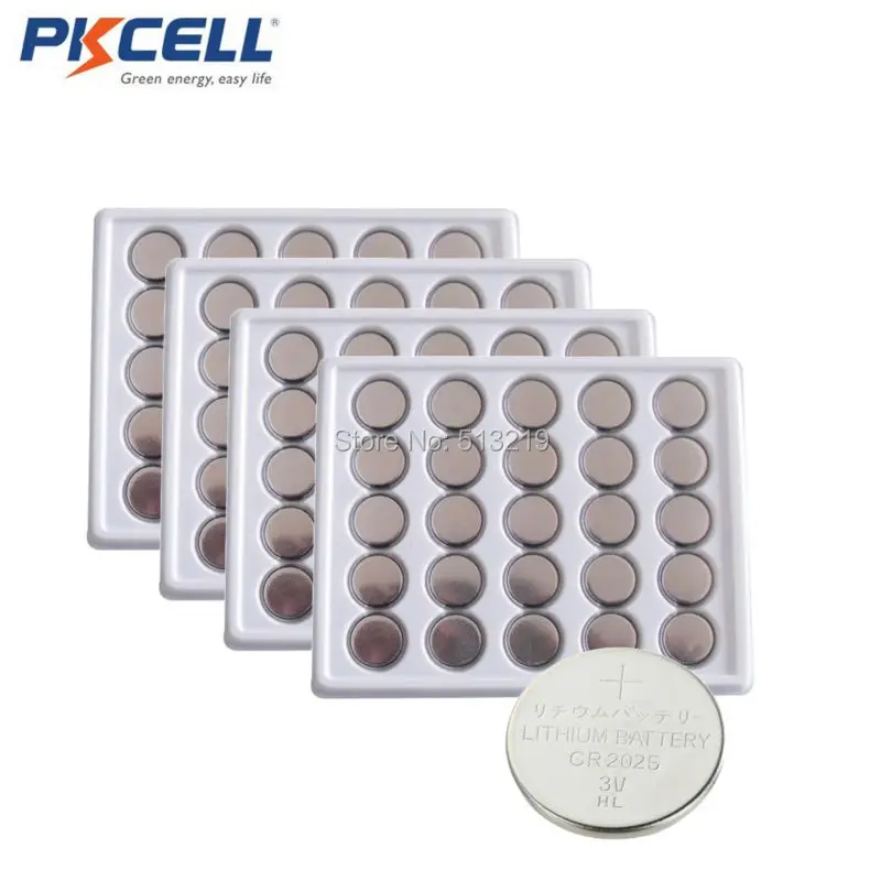 

100PCS PKCELL 3V lithium button battery CR2025 DL20256B BR2025-1W CR2025-1W KCR2025 L12 LM2025 button cell coins batteries
