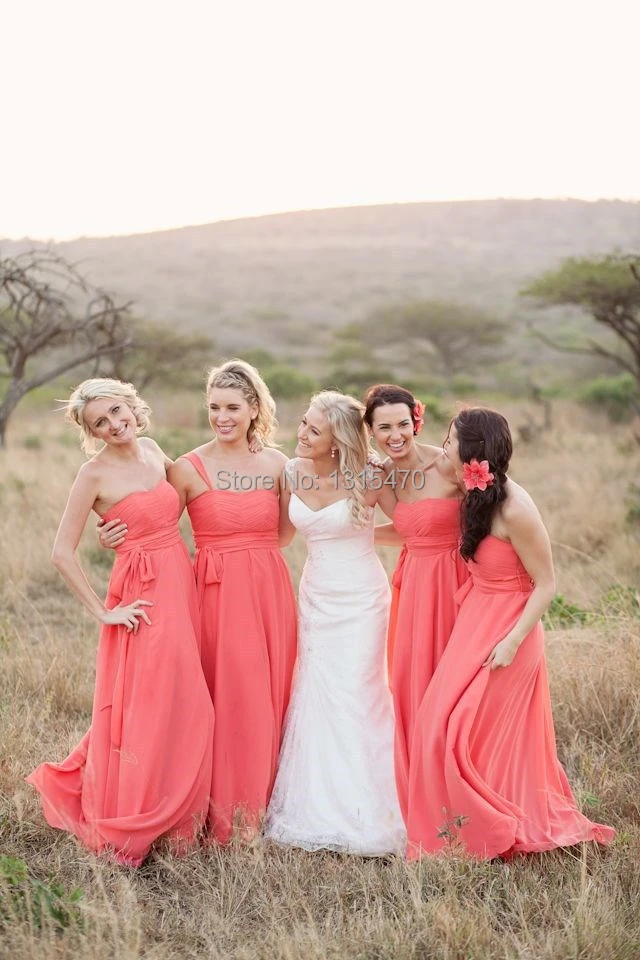coral maxi dress for wedding