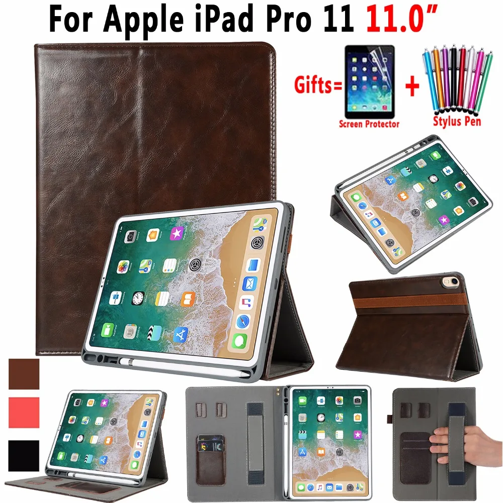 Premium Leather Case for Apple iPad Pro 11 inch 2018 A1980 Auto Awake