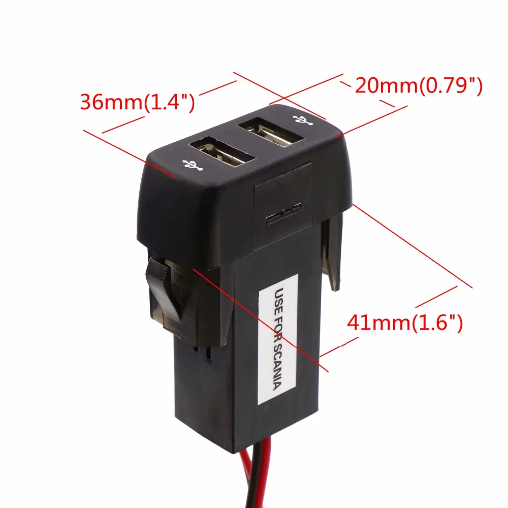 Двойное USB Автомобильное зарядное устройство 5 В 2.1A/2.1A двойной USB разъем питания для смартфона Ipad Iphone использовать для SCANIA серии R P G