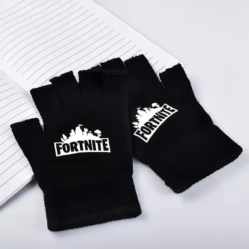 new fortnite luminous gloves and half finger knitted gloves for men and women - bh fortnite logo