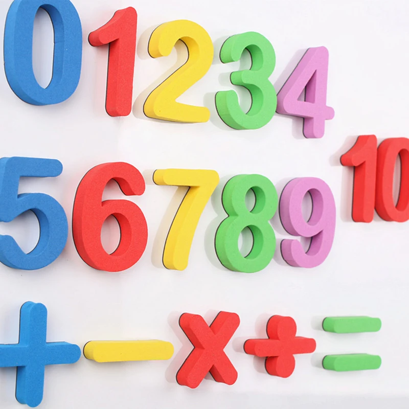 17 шт. разные цвета раннее образование цифры магниты на холодильник для детей Обучающие EVA мягкие алфавитные магниты на холодильник стикер