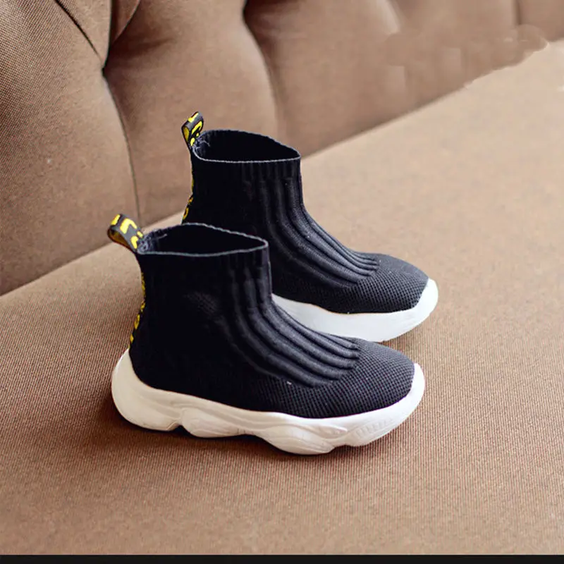 Носки для мальчиков и девочек г. Летние новые модные детские ботинки сетчатая дышащая обувь для малышей Мягкая Нескользящая детская обувь - Цвет: Черный