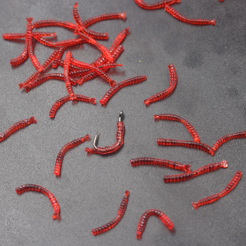 Promotion Bionic red worm 2cm 100pcs road bait soft font b floating b font sea font