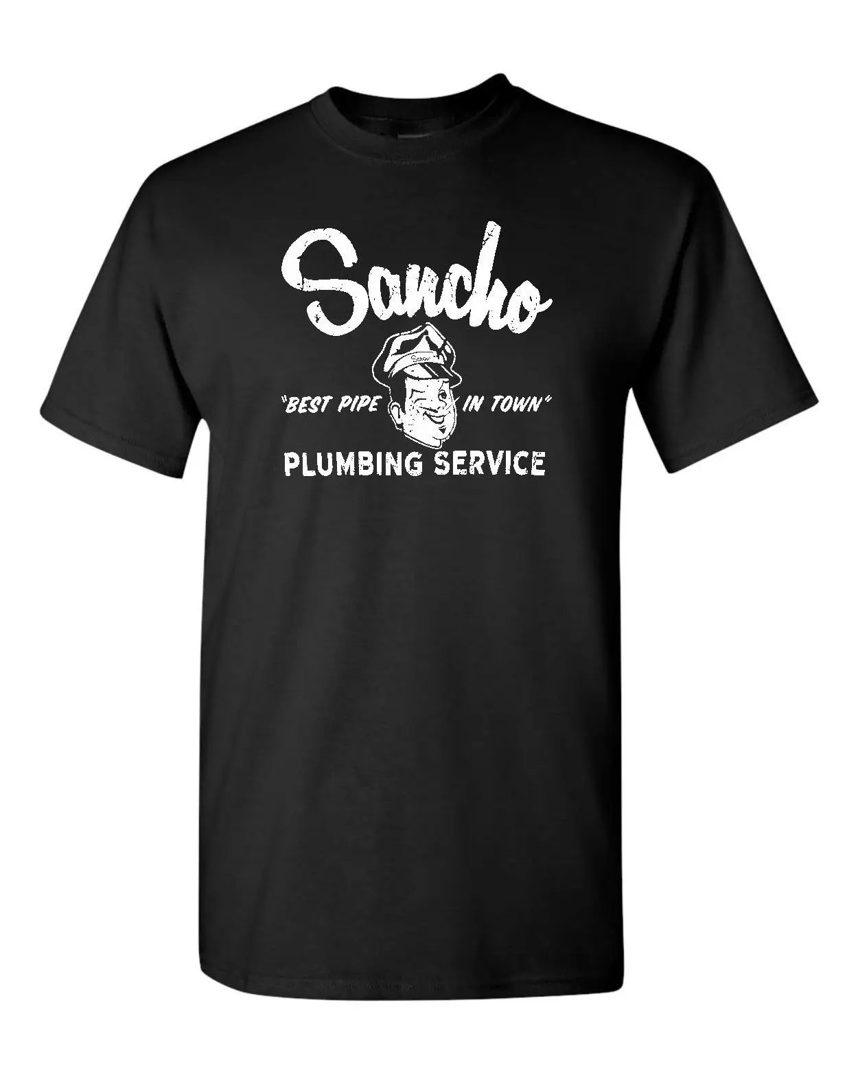 Sancho السباكة خدمة أفضل الأنابيب في بلدة الرجال المحملة قميص 1830 Sancho السباكة خدمة أفضل الأنابيب في بلدة الرجال المحملة قميص 1830