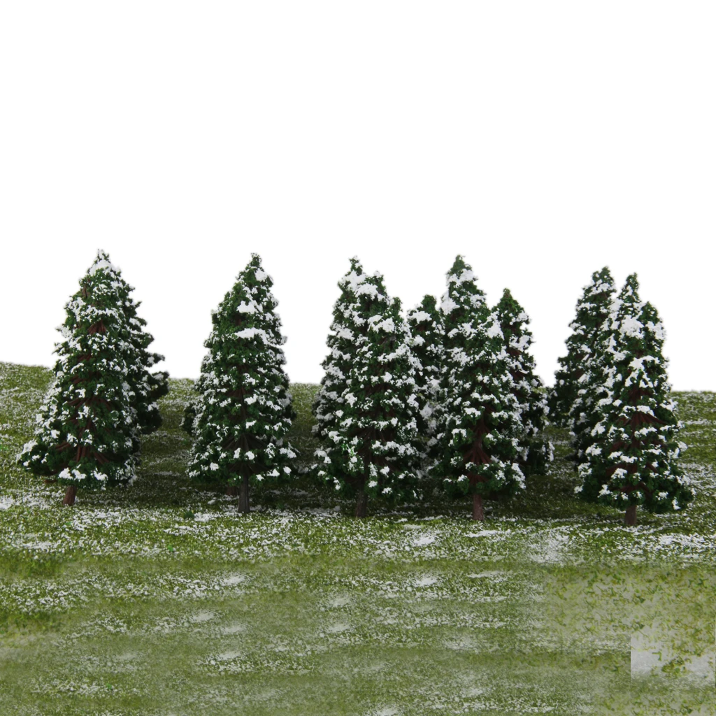 40x Winter Snow Scenery Pine Trees Model Train Forest Street Layout 8cm/9cm