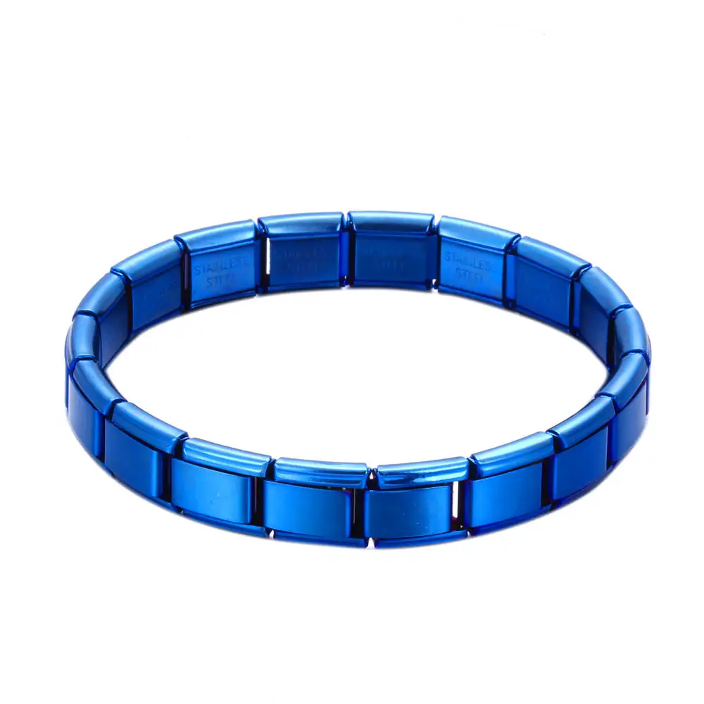 Простой браслет из нержавеющей стали эластичный 316L унисекс Очаровательный Повседневный браслет женские и мужские браслеты Ювелирные Изделия Манжета - Окраска металла: blue