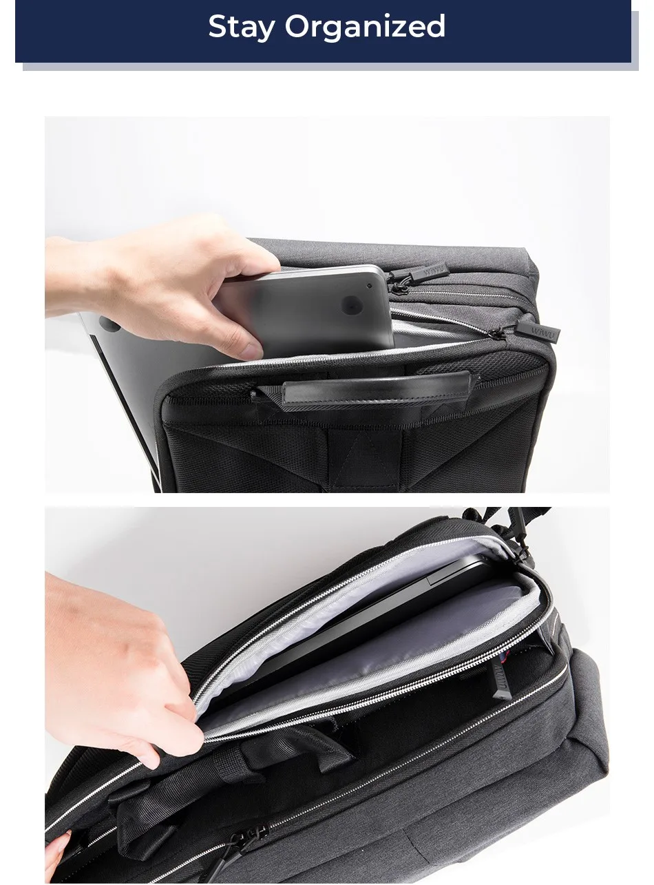 WiWU 15,6 дюймовый рюкзак для ноутбука, водонепроницаемые Рюкзаки для путешествий, модные женские и мужские рюкзаки, вместительные деловые сумки