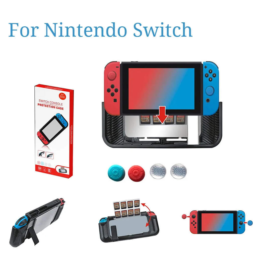 

Protective Case For Nintend o Switch Protection Case Cover 6 in 1 TPU Set + Rocker Cap Cases Covers For Swimming Good handle