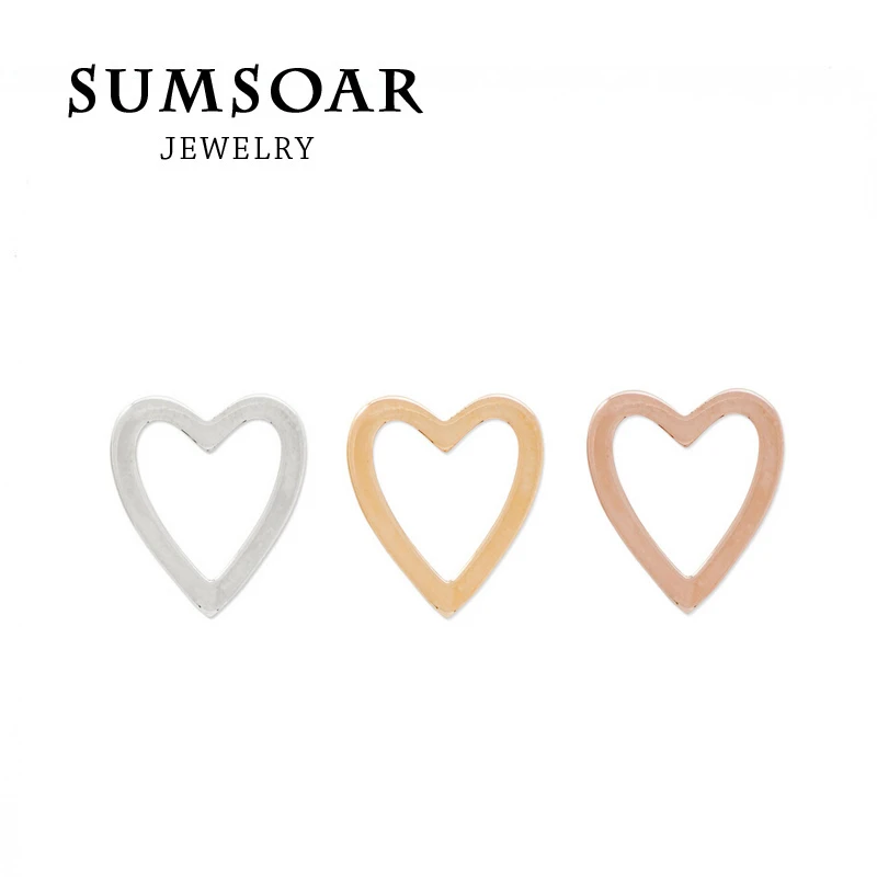 

Somsoar Jewelry ing Lovely HEART DISC Charm fit Metal Bracelets Woven & Silicone and Pendant 10pcs/lot