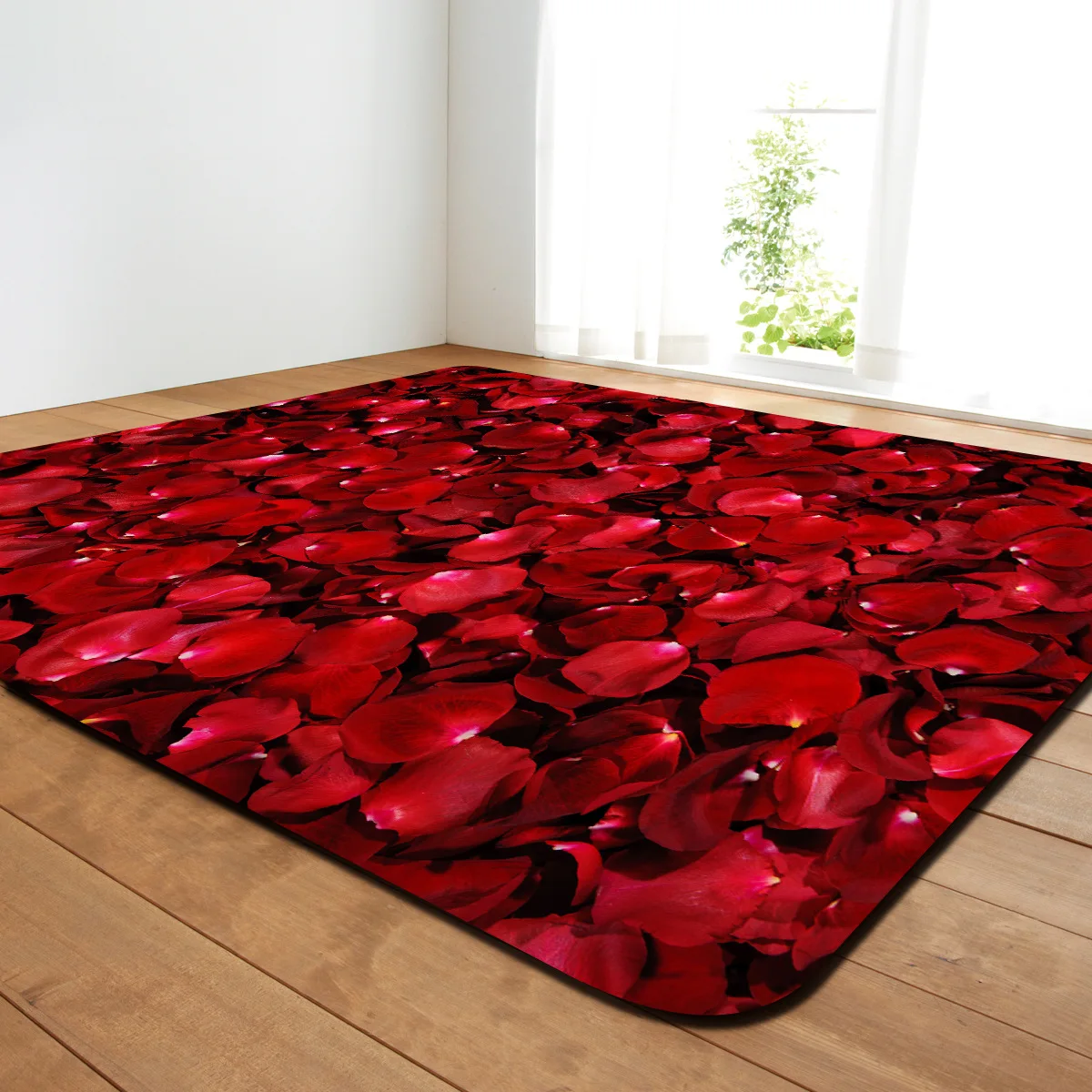 Большие ковры с 3D принтом розы для гостиной, Нескользящие домашние коврики, большие декоративные коврики для спальни, мягкий прикроватный коврик