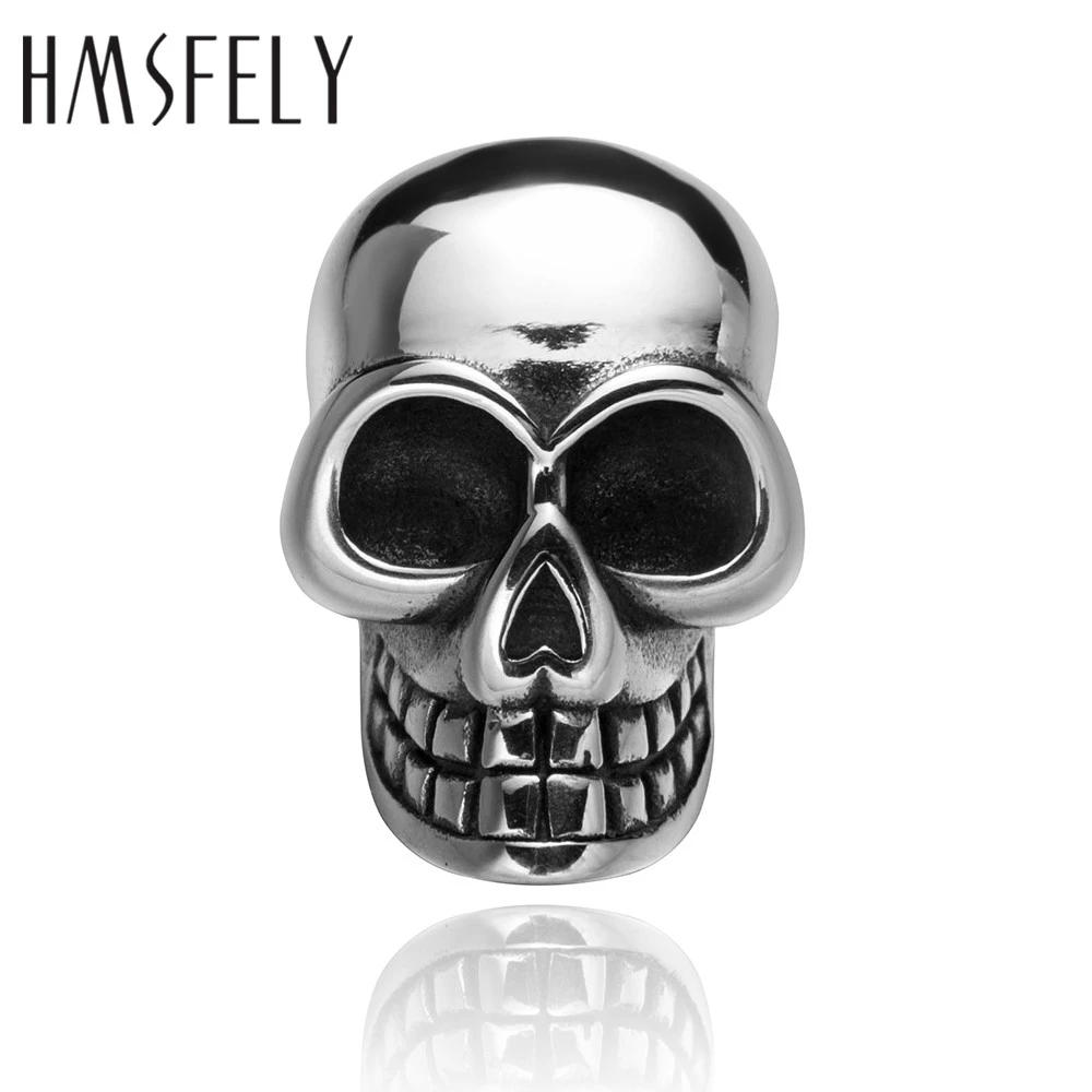 HMSFELY 316l Stainless Steel Skull Head Beads Accessories For DIY