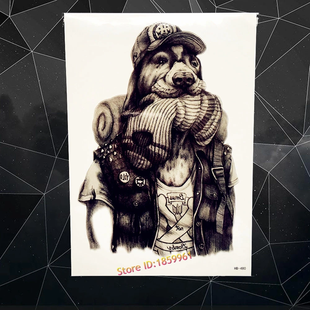 New Personality Waterproof Arm Fake Tattoo Sleeve Hip Hop Pug Dog Traveller  Design Body Chest Art Temporary Tattoo Sticker AH480|sticker led|stickers  elephantsticker alphabet - AliExpress