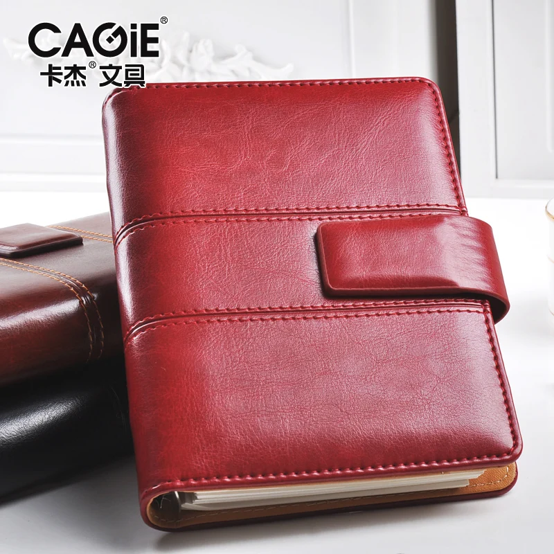 CAGIE Vintage Leather Notebook a5 Spiral Filofax Journal Calendar 2018 a6 Notebook Planner Binder Diary Retro Agenda Organizer