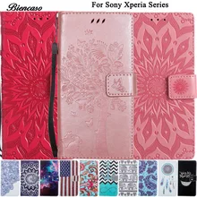 Pattern Case For Sony Xperia Z3 Z4 Z5 Compact E6 L1 XA XA1 Z6 XA2 XZ1 L2 Z3+ L55T L55U Flip Wallet Leather Cover Stand Cases B00