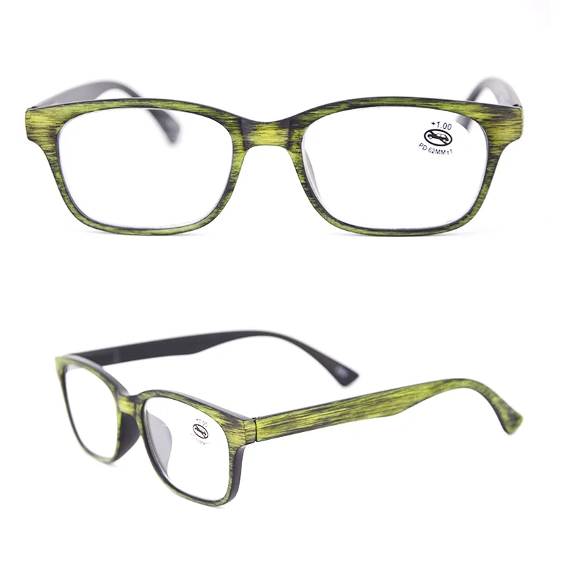 

Eso Vision Men's Cheap Plastic Reading Glasses Black Wood Finish Fashion Man's Readers Green In High Quality Wholesale175098