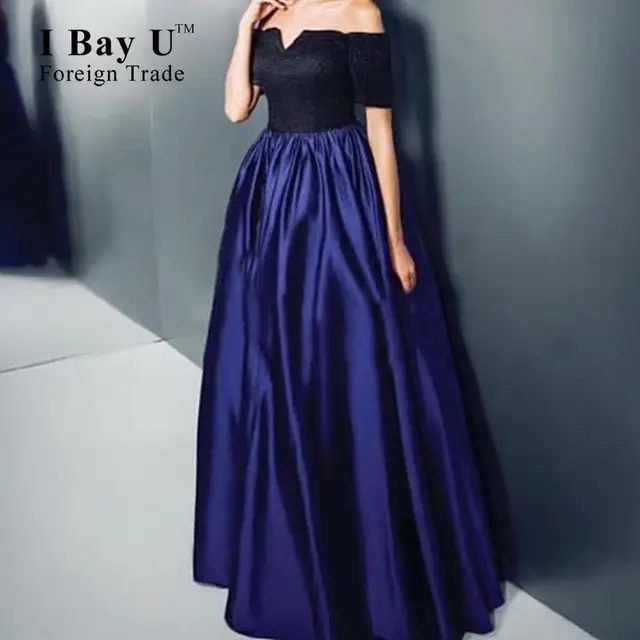 blue skirt black top