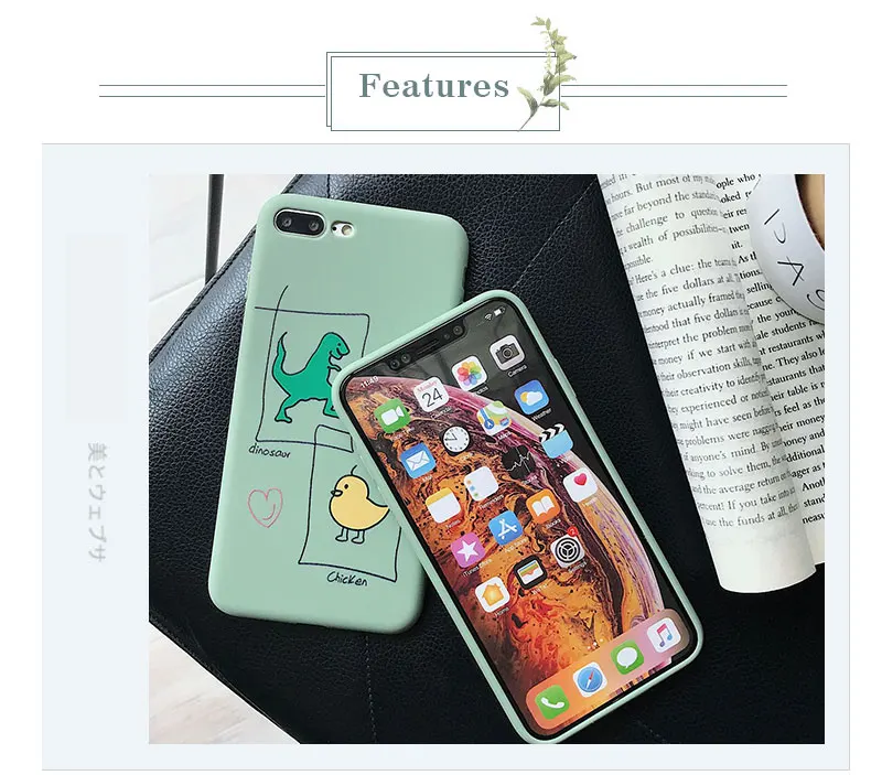 Silicone Dinosaur Case For iPhone 8 8plus 7 7 Plus Cases Clear Phone Case For iphone 6 s 6s Plus X XR XS Max Cases Cover Coque   (12)