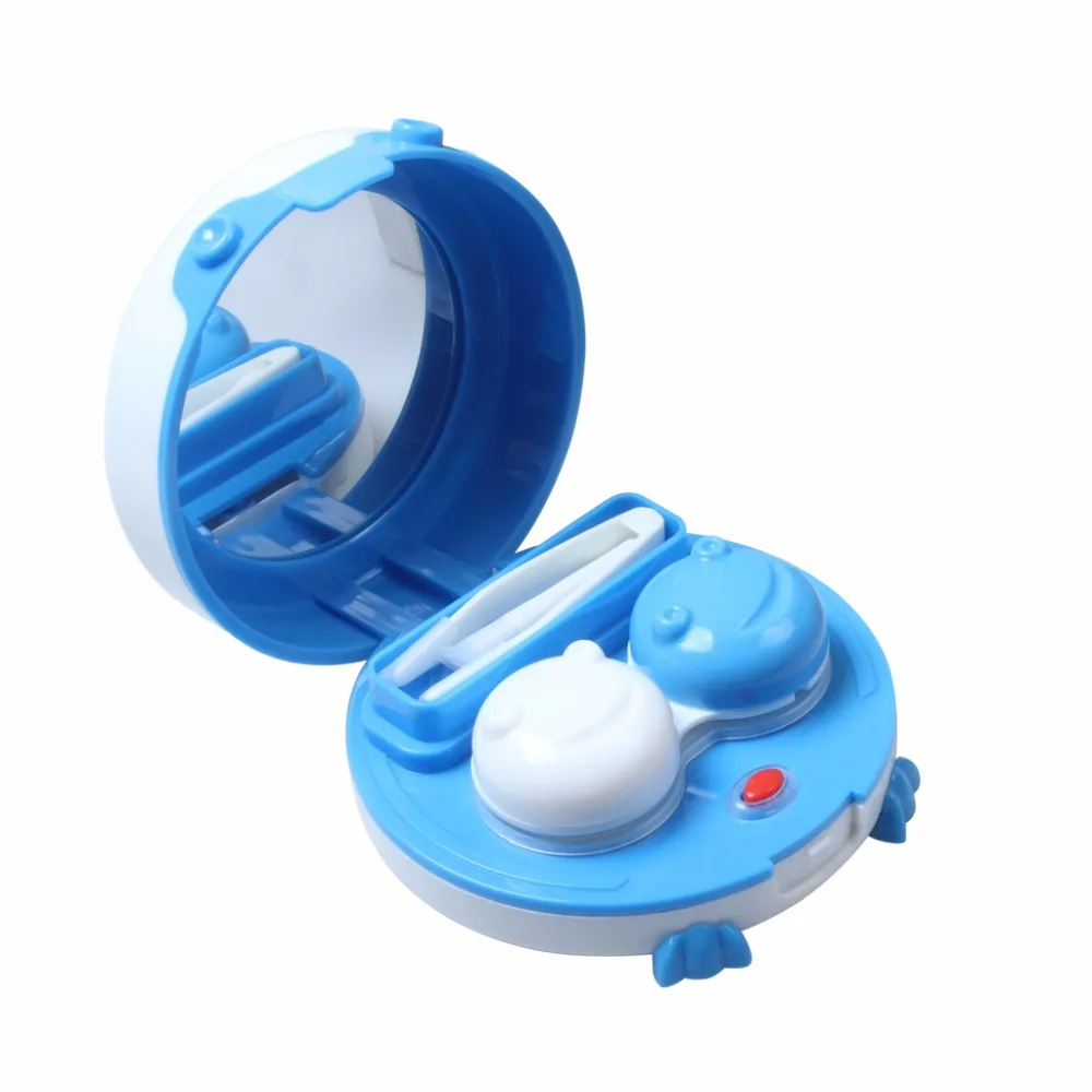Contact Lenses Cleaner Daily Care Portable Ultrasonic Cleaning Device With Mirror And Tweezer Blue-1-02