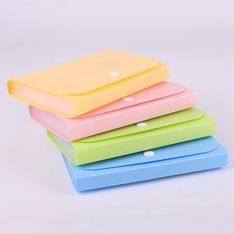 

Plastic Candy Color Large Capacity A6 File Folder Small Document Bags Expanding Wallet Bill Folders For Documents