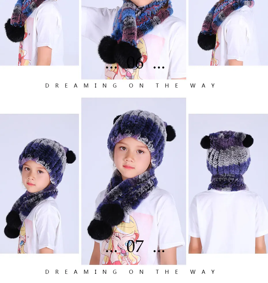 От 1 до 10 лет зимняя меховая шапка для девочек, шапка из натурального меха кролика Рекс, детский меховой шарф, шапка из двух предметов, теплые шапочки, шапка, шарф